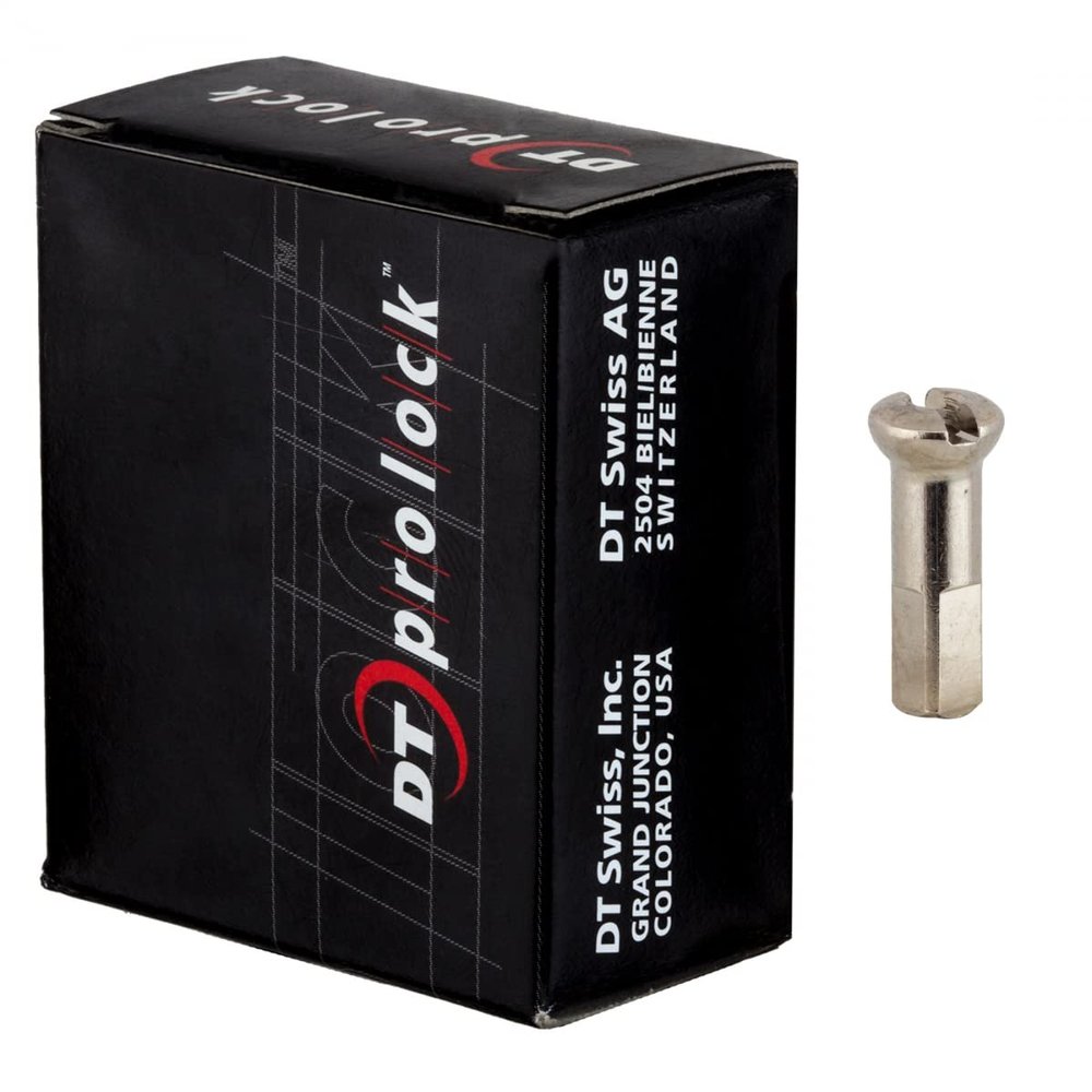 DT Swiss Spoke Nipple Brass 2.0 x 14mm Prolock/Prohead Silver - Box of 100 - NPBD20140N0100