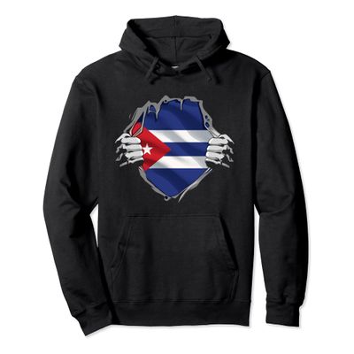 Cuba Shirt Super Cuban Flag Hispanic Pride Cubans Roots Pullover Hoodie