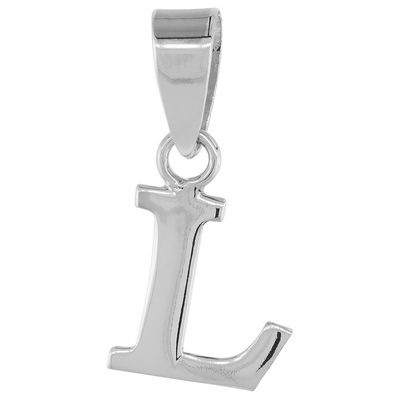 1/2 Inch Small Sterling Silver Block Initial L Necklace Alphabet Letters High Polished 18 inch Box_15