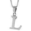1/2 Inch Small Sterling Silver Block Initial L Necklace Alphabet Letters High Polished 18 inch Box_15 view 2