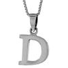 1/2 Inch Small Sterling Silver Block Initial D Necklace Alphabet Letters High Polished 22 inch Box_15 view 2