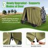 10L0L Universal Golf Cart Covers for Yamaha,Club Car, EZGO, Waterproof 2/4 Passenger Heavy Duty Golf Cart Rain Covers Extended Roof with 3 Zipper Doors (Green) view 4