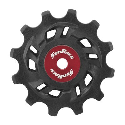 SunRace SP Unisex Adult Gear Pulley, Black/Red, 12D