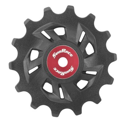 SunRace SP Unisex Adult Gear Pulley, Black/Red, 14D