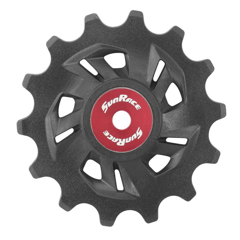 SunRace SP Unisex Adult Gear Pulley, Black/Red, 14D