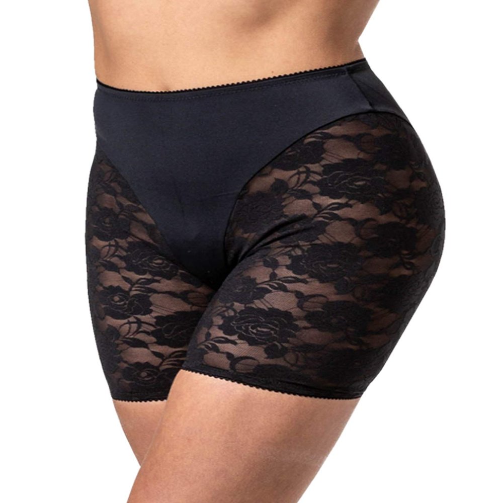 Bandelettes ALLURE Anti-Chafing Lace Panty Shorts - Prevent Thigh Chafing Semi-Compression Shorts for Inner-thigh Rubbing - Breathable & Comfortable - Women's Underwear & Lingerie (Black,XXL)