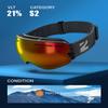 ZIONOR X Ski Snowboard Snow Goggles OTG Design for Men Women Adult with Spherical Detachable Lens UV Protection Anti-fog (VLT 21% Black Frame Revo Red Lens) view 2