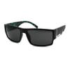 Locs Marijuana Pot Leaf Print Rectangular Mad Dog Sunglasses Matte Black Green view 1
