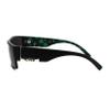 Locs Marijuana Pot Leaf Print Rectangular Mad Dog Sunglasses Matte Black Green view 3