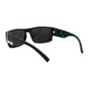 Locs Marijuana Pot Leaf Print Rectangular Mad Dog Sunglasses Matte Black Green view 4