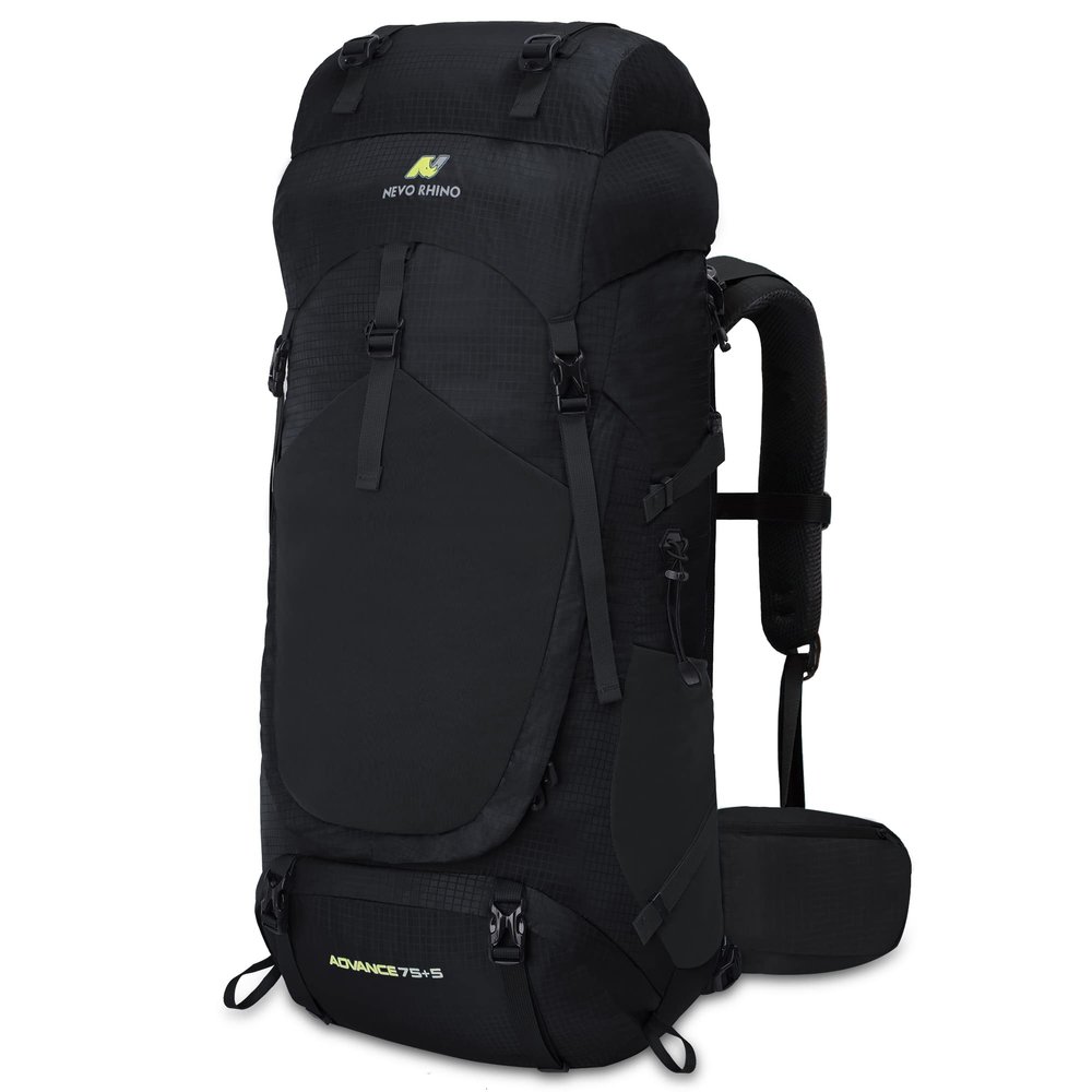 N NEVO RHINO Internal Frame Hiking Backpack 50/60/65/70/80L, Mountain Climbing Camping Backpack Daypack Waterproof Rain Cover