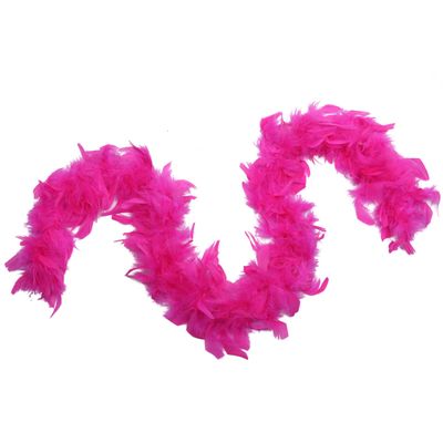 Flydreamfeathers 25 Gram, 4 Feet Long Chandelle feather boa, Great for Party, Wedding, Halloween Costume, Christmas Tree, Decoration (Hot Pink)