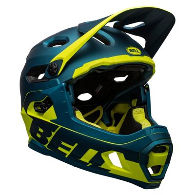BELL Super DH MIPS Adult Mountain Bike Helmet - Matte/Gloss Blue/Hi-Viz (2024), Medium (55-59 cm)
