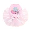 Pink, Blue & Purple Hibiscus - Bling Rhinestone Dog Tutu Dress, XL Pink view 1