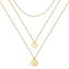 Estendly Gold Layered Necklace 14k Gold Plated Dainty Coin Pendant Y Necklace for Women view 1