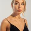 Estendly Gold Layered Necklace 14k Gold Plated Dainty Coin Pendant Y Necklace for Women view 3