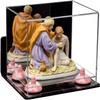 Better Display Cases Versatile Acrylic Display Case - Small Rectangle Box with Mirror, Wall Mount, Pink Risers and Clear Base 8.25" x 6" x 6.75" (A003-PNR) view 1
