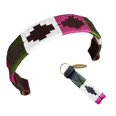 CARLOS DIAZ Designer Genuine Leather Waxed Embroidered Gaucho Polo Horse Bridle Browband (Cob 15 inches)