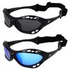 Birdz Eyewear Seahawk Polarized Sunglasses UV Protection Lenses for Sport Surfing Jet Skiing Water Kiteboarding Fishing 2 Pairs Black Frames Smoke Blue Lenses view 1