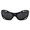 Birdz Eyewear Seahawk Polarized Sunglasses UV Protection Lenses for Sport Surfing Jet Skiing Water Kiteboarding Fishing 2 Pairs Black Frames Smoke Blue Lenses view 2