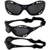 Birdz Eyewear Seahawk Polarized Sunglasses UV Protection Lenses for Sport Surfing Jet Skiing Water Kiteboarding Fishing 2 Pairs Black Frames Smoke Blue Lenses view 4