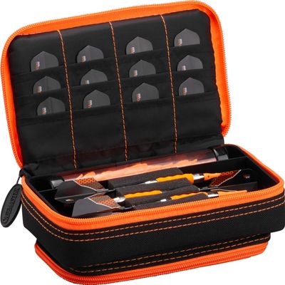 Casemaster Plazma Plus Black with Orange Trim Dart Case and Phone Pocket