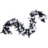 Flydreamfeathers 60 Gram, 2 yards Long Chandelle Feather Boa Great for Party, Wedding, Halloween Costume, Christmas Tree, Decoration(White w/Blcak view 1
