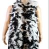 Flydreamfeathers 60 Gram, 2 yards Long Chandelle Feather Boa Great for Party, Wedding, Halloween Costume, Christmas Tree, Decoration(White w/Blcak view 2