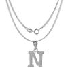 1/2 Inch Small Sterling Silver Block Initial N Necklace Alphabet Letters High Polished 18 inch Box_15 view 2