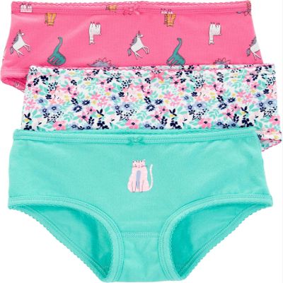 Carter's Little Girl's 3-Pack Stretch Cotton Panties (4-5T, Turquoise(37929011)/Pink)