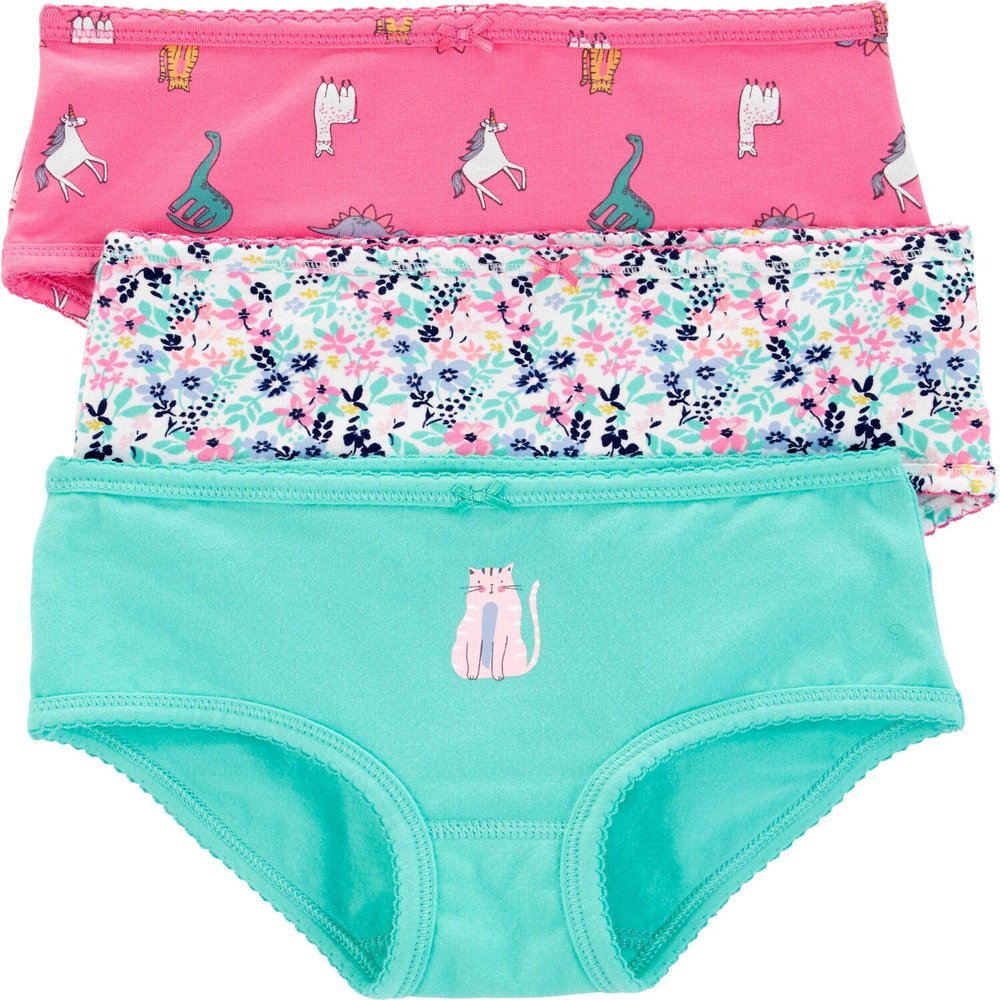 Carter's Little Girl's 3-Pack Stretch Cotton Panties (4-5T, Turquoise(37929011)/Pink)