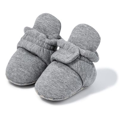 Babelvit Newborn Baby Boy Girl Soft Fleece Booties Stay On Infant Slippers Socks Shoe Non Skid Gripper Toddler First Walkers Winter Ankle Crib Shoes