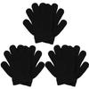 Cooraby 3 Pairs Winter Kids Gloves Warm Stretchy Knitted Magic Gloves Full Finger Mittens (Colors A, 5-11 Years) view 1
