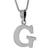 1/2 Inch Small Sterling Silver Block Initial G Necklace Alphabet Letters High Polished 22 inch Box_15 view 2