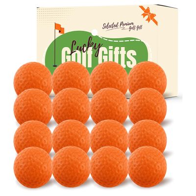 Amy Sport Practice Golf Balls Foam More Weight Value 16/32 Pack, High Density Real Feel 1/3 Distance of Regulation Golf Ball, Soft Durable for Backyard Indoor Outdoor Training (Orange 16 Pack)