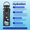 DYLN Hydrogen Water Bottle | Create Hydrating Alkaline Hydrogen-Rich Water Up to 9 pH | Vacuum Insulated Stainless Steel Water Bottle | Keeps Water Cold for 24 Hours | 32 oz, Pearl view 3
