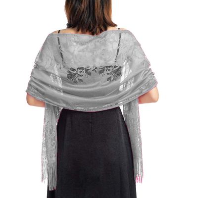 Women Shawls Floral Chiffon Scarf Wrap Bolero Wedding Bridal Cape for Dresses