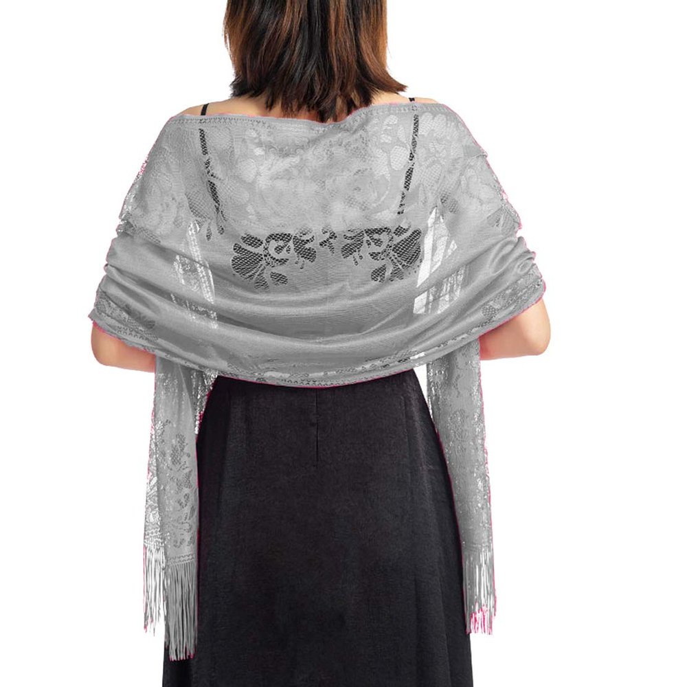 Women Shawls Floral Chiffon Scarf Wrap Bolero Wedding Bridal Cape for Dresses