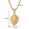 Moca Jewelry Iced Out Lion Head Pendant 18K Gold Plated Bling CZ Simulated Diamond Hip Hop Necklace for Men Women (Gold) view 2
