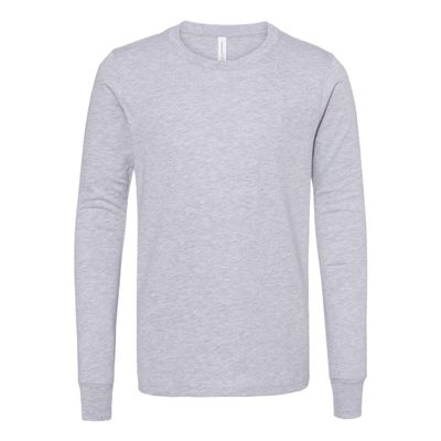 Bella + Canvas Youth Jersey Long-Sleeve T-Shirt S ATHLETIC HEATHER