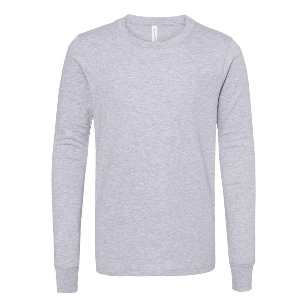 Bella + Canvas Youth Jersey Long-Sleeve T-Shirt S ATHLETIC HEATHER