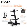 CAP Barbell Olympic Plate Tree Storage Rack for Weights and Bar, Black view 3