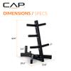 CAP Barbell Olympic Plate Tree Storage Rack for Weights and Bar, Black view 4
