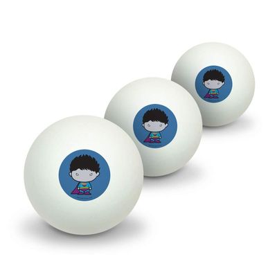 GRAPHICS & MORE Superman Bizarro Cute Chibi Character Novelty Table Tennis Ping Pong Ball 3 Pack