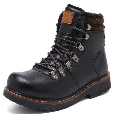 EYUSHIJIA Men's Waterproof Snow Boots Hiking Boot (10, Black-B-Fur Lining)