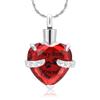 constantlife Cremation Jewelry for Ashes, My Best Friend Heart Shape Memorial Urn Necklace Stainless Steel Crystal Pendant Ashes Holder Keepsake (Silver - Red) view 1