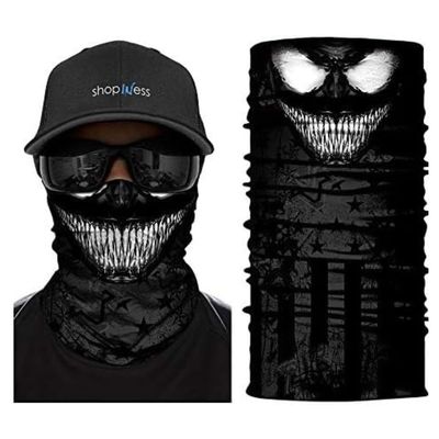 ShopINess Multifunctional Neck Gaiter Bandana | Unisex Neck Warmer, Balaclava & Face Mask for Sports, Motorcycle, Cycling, Running, Skiing, Snowboard, Festival & Halloween (Crit Attack)