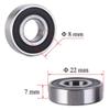 10 Pack 608-RS Ball Bearing - Double Rubber Sealed Shielded Miniature Deep Groove 608rs Bearings for Skateboards, Inline Skates, Scooters, Roller Blade Skates, Long Boards (8mm x 22mm x 7mm) view 2