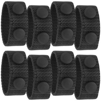 WILLBOND 8 Pcs Belt Keepers for Duty Belt 2-1/4 Wide with Double Snaps Nylon Tactical Loop Keeper Holder for Police Officer Fixing Security Military Equipment Accessories(Black)