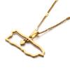 Stainless Steel Puerto Rico Map Pendant Necklaces Puerto Ricans Map Jewelry (Gold) view 1